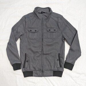 Sapphire Lounge Men's Full Zip Jacket Medium Stripe Design Mock Neck RN 121529